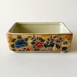 Vtg Splendors Meiji Treasure Of Imperial Japan Porcelain Trinket Box Gold Gilt